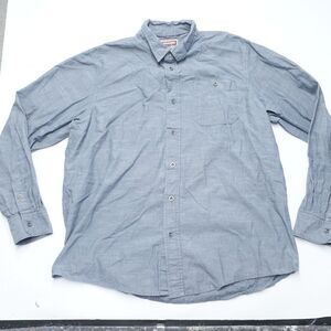 Wrangler Jeans Co. Shirt Mens XL Blue Denim 100% Cotton Pocket Classic Button-Up